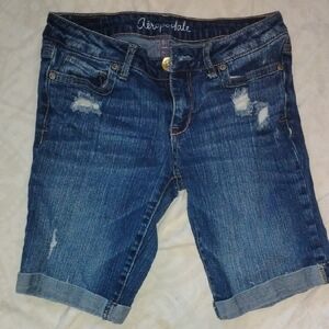 Aeropostale Distressed Blue Jean Shorts